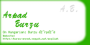 arpad burzu business card